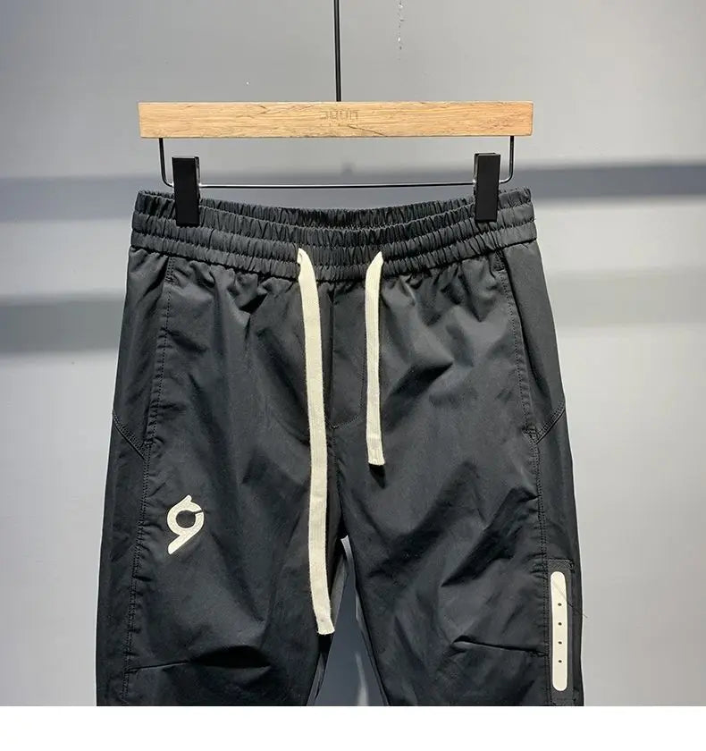 Men's Casual Pants Korean Fashion - 2024 Spring/Summer Collection - Black Sporty Design Sense Pants - Pantalones Hombre Streetwear ShopOnlyDeal