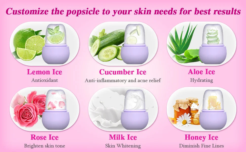 Silicone Face Ice Cube Mould Beauty Skin Care Silicone Face Ice Roller ShopOnlyDeal