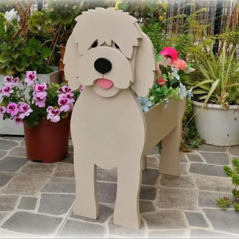 Dog Planter Garden Flower Pot Dog Shape Planter Schnauzer Bulldog Poodle Corgi Yorkshire Vase Pots DIY PVC Flower Planters Garden Home Decor ShopOnlyDeal