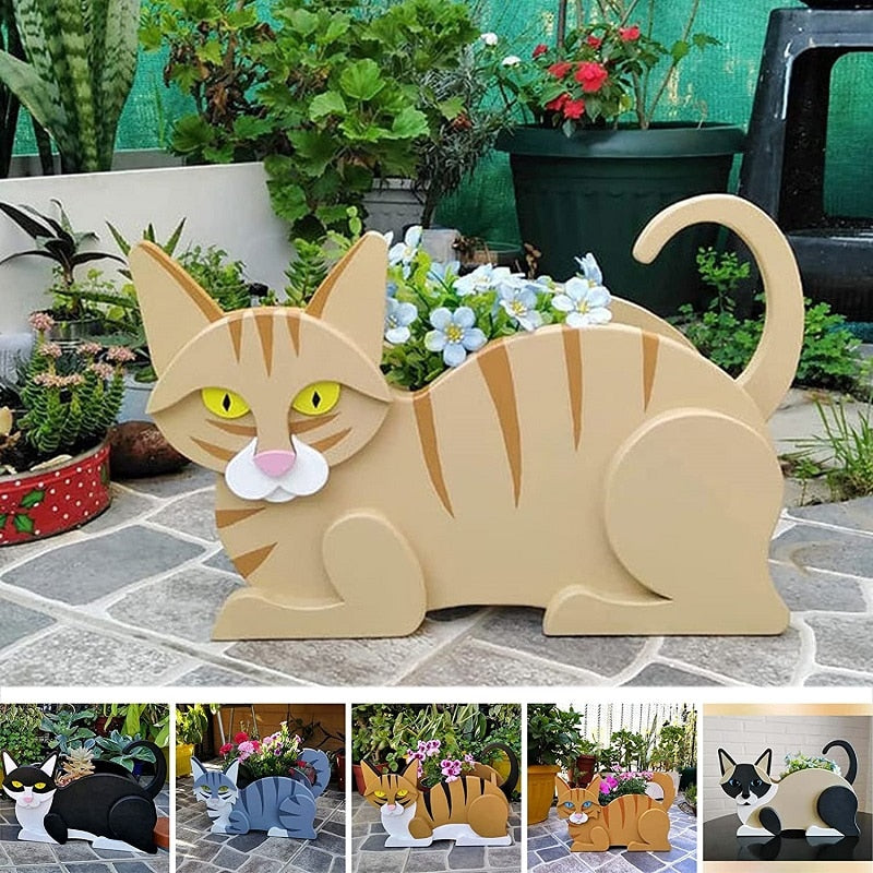 Garden Flower Pot Cat Shape Planter Cows Horse Sheep Rabbit Bear Garden Succulent Pots DIY PVC Flower Planter Garden Home Decor ShopOnlyDeal