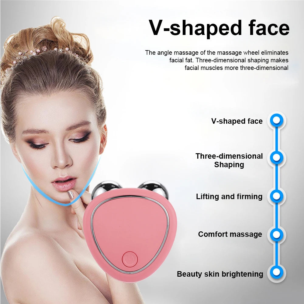 EMS Face Lifting Machine Facial Massager Microcurrent Roller Skin Tightening Rejuvenation Beauty Charging Facial Anti Wrinkle ShopOnlyDeal