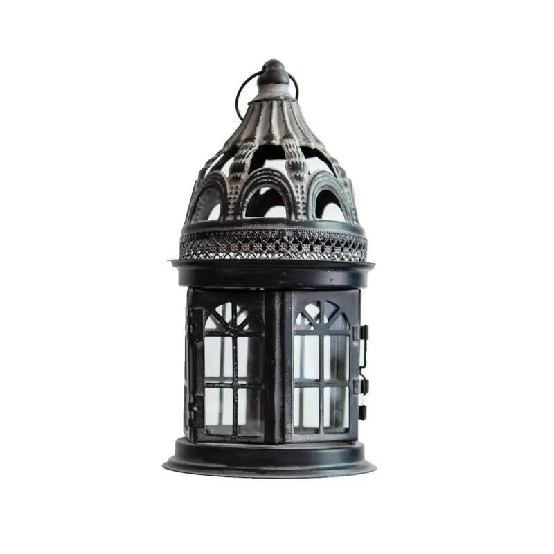 Retro Iron Art Candlestick Storm Light - Small Lantern Pagoda Decoration Ornaments, Vase Garden Groceries, American Style ShopOnlyDeal