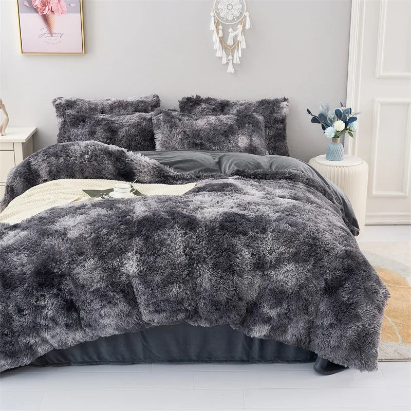 Warm and Cozy Plush Duvet Cover Set - Skin-Friendly Bedding for Single and Double Beds ShopOnlyDeal