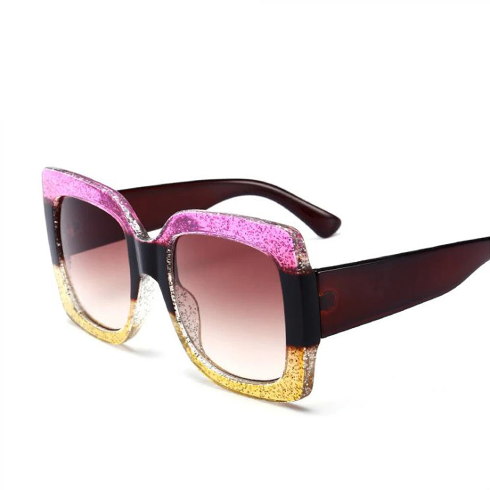 New Fashion Retro Style Oversized Square Sunglasses Women Ins Trend Two-Color Big Frame Men Outdoor Shades UV400 ShopOnlyDeal