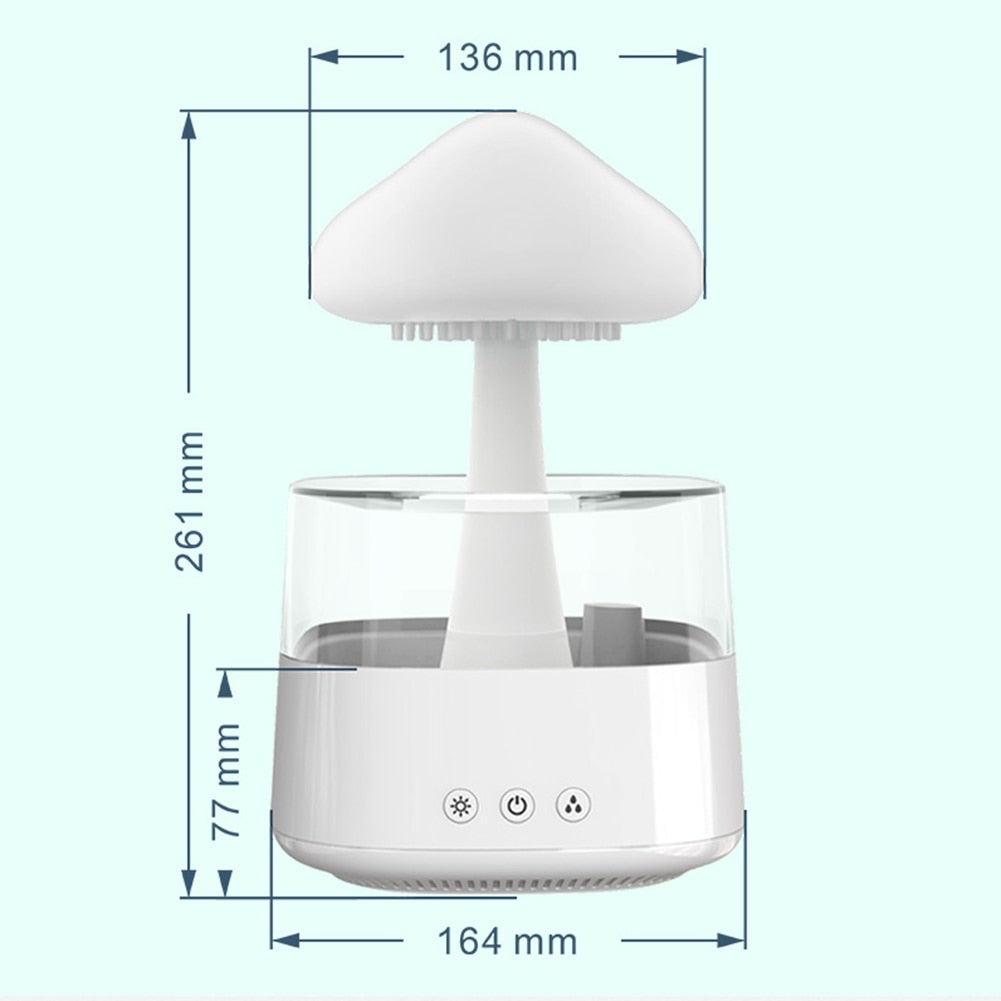 NEW Remote Control Mushroom Rain Air Humidifier Electric Aroma Diffuser Rain Cloud Smell Distributor Relax Calming Water Drops Sounds Night Lights ShopOnlyDeal