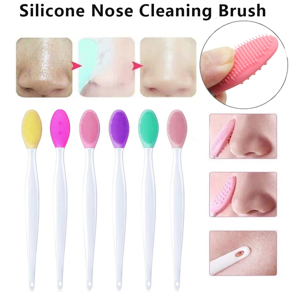 1PC/4PCS  Beauty Skin Care Wash Face Silicone Brush Exfoliating Nose Clean Blackhead Removal Brushes Tools With Replacement Head ShopOnlyDeal