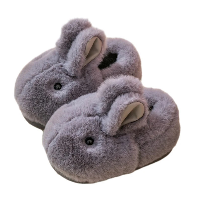 Toddler Kids Cotton Slippers Plush Thickened Cute Rabbit Children Boys Girls Warm Slippers Indoor Kids Anti-slip Floor Shoes ShopOnlyDeal