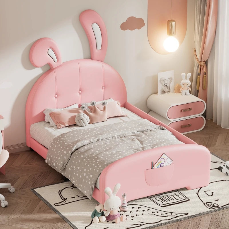 Empholstered rabbit shaped princess bed, bedroom day bed, single bed, baby cot, child bed, teen bed, cute girl bed ShopOnlyDeal