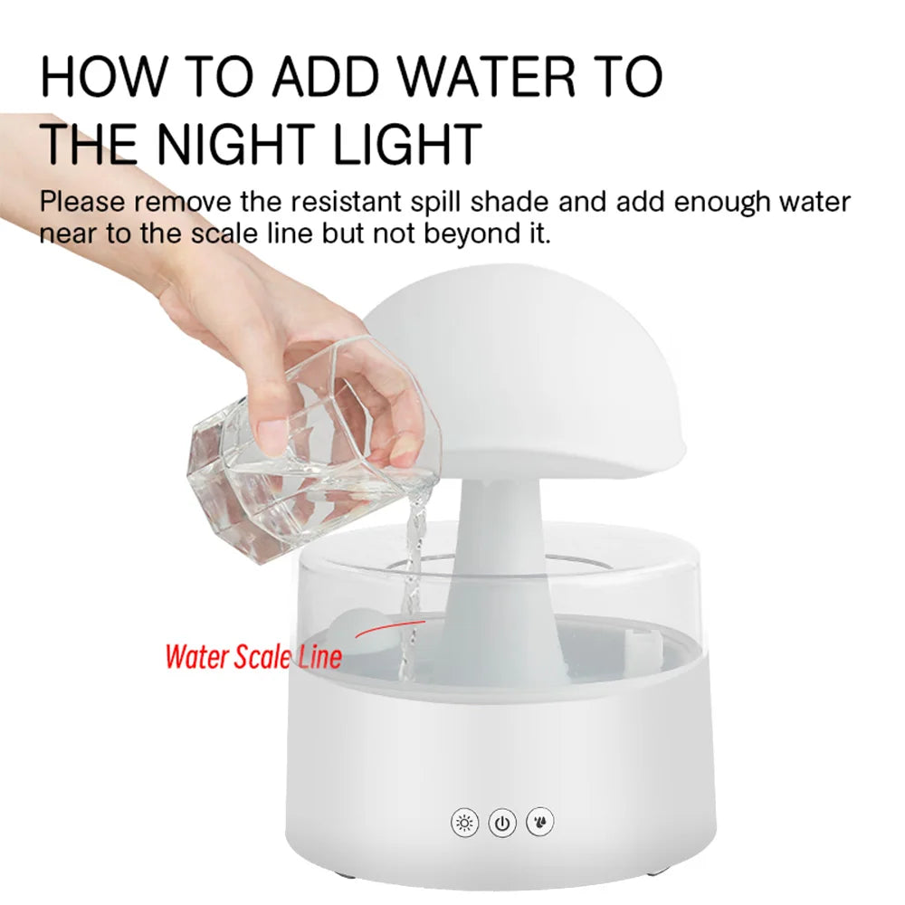 Rain Cloud Humidifier Water Drip 7 Color Night Light 500ml Ultrasonic Aromatherapy Essential Oil Diffuser with Remote Control ShopOnlyDeal