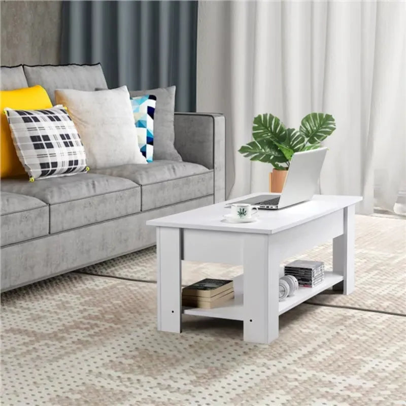 Easyfashion Modern 38.6" Rectangle Wooden Lift Top Coffee Table with Lower Shelf, Multiple Colors and Sizes ShopOnlyDeal