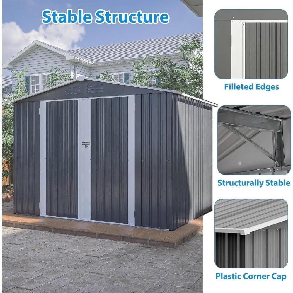 Outdoor Warehouse Backyard Storage Shed With Double Lock Door Can Be Used as a Bicycle Shed Garden Buildings Supplies Home ShopOnlyDeal