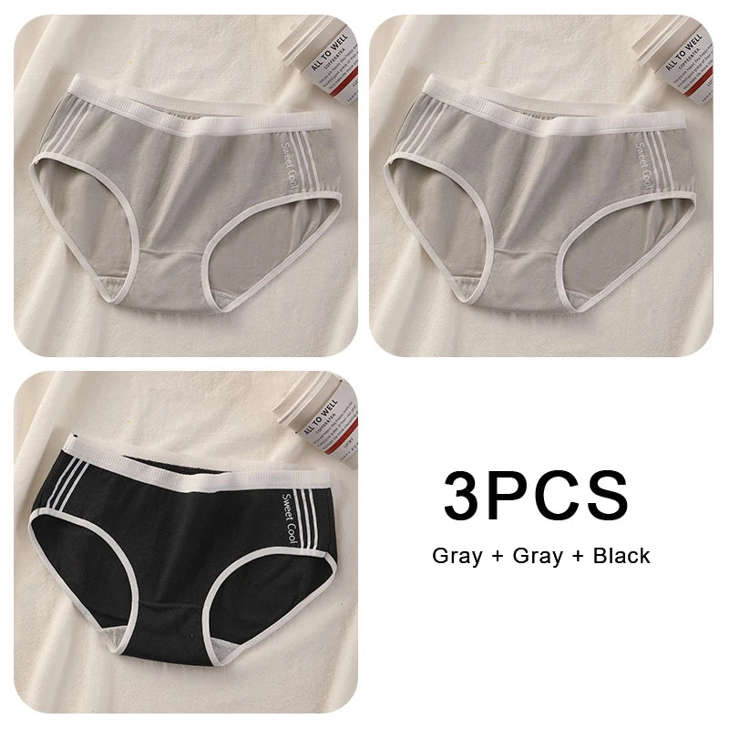 3PC/Set Seamless Cotton Panties | Women's Mid-Waist Sexy Underpants | Cozy Sports Lingerie Briefs ShopOnlyDeal