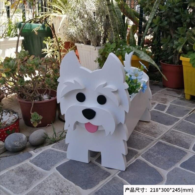 Corgi Dog Planter Garden Flower Pot Dog Shape Planter Schnauzer Bulldog Poodle Corgi Yorkshire Vase Pots DIY PVC Flower Planters Garden Home Decor ShopOnlyDeal