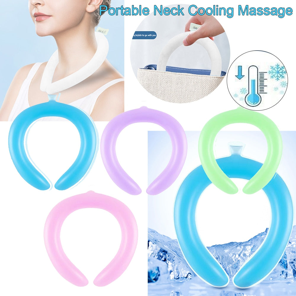 Neck Cooler Portable Wearable Cooling Neck Wraps Reusable Neck Cold Ice Pack Massager For Neck Cooling Care for Summer ShopOnlyDeal