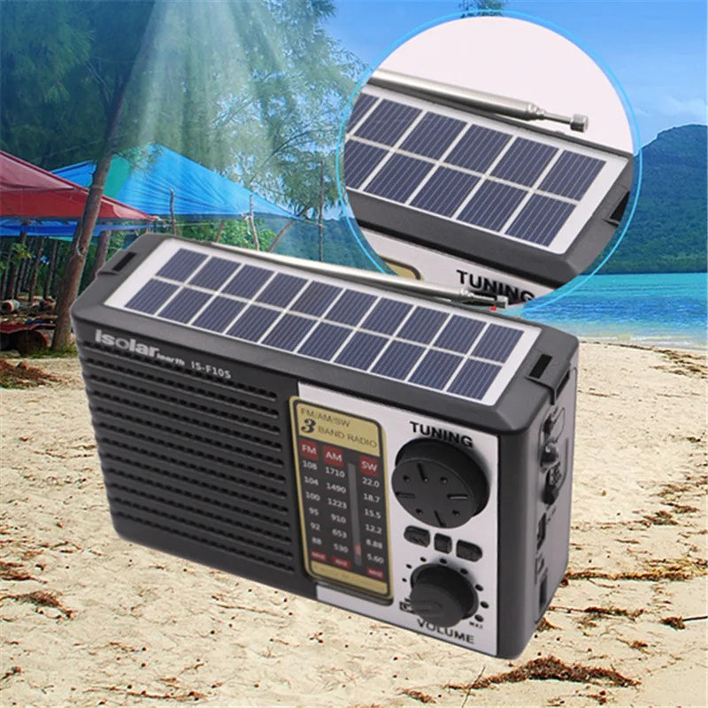 Wireless Bluetooth Speaker LED Flashlight FM AM SW Radio Solar Charging Emergency Radio Full Band High Sensitivity ShopOnlyDeal