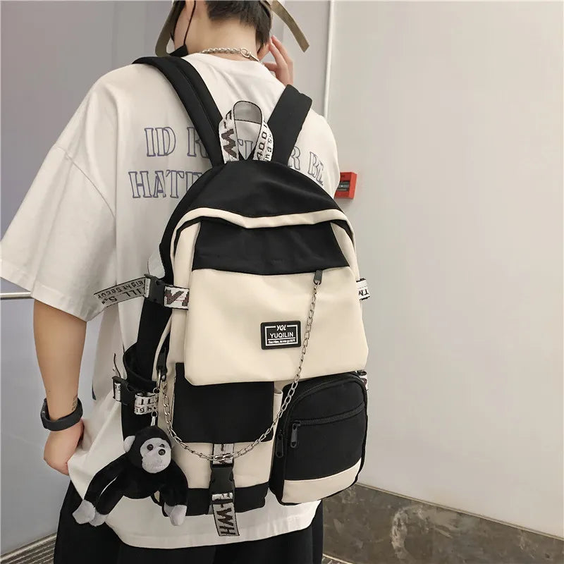 Kawaii Korean schoolbag female student backpack large capacity fashion boy backpack computer bag femal school backpack  school bags ShopOnlyDeal