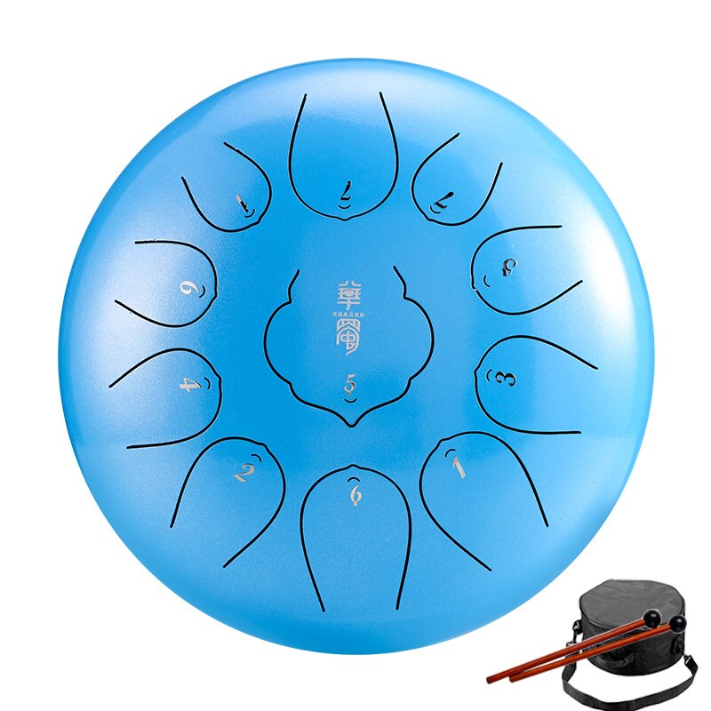 Ethereal Hang Drum Percussion Handpan Musical Instruments Steel Tongue Drum 10 Inch 11 Notes Tone Key F Range Tang Drum ShopOnlyDeal