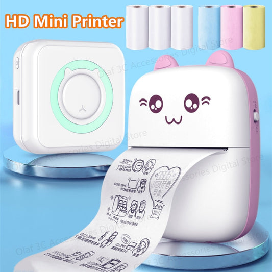 Meow Mini Label Printer Thermal Portable Printers Stickers Paper Inkless Wireless Impresora Portátil 200dpi Android IOS 57mm ShopOnlyDeal