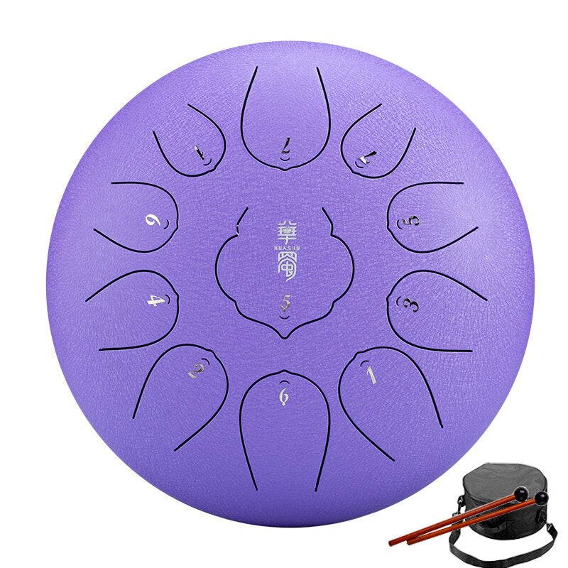 Ethereal Hang Drum Percussion Handpan Musical Instruments Steel Tongue Drum 10 Inch 11 Notes Tone Key F Range Tang Drum ShopOnlyDeal