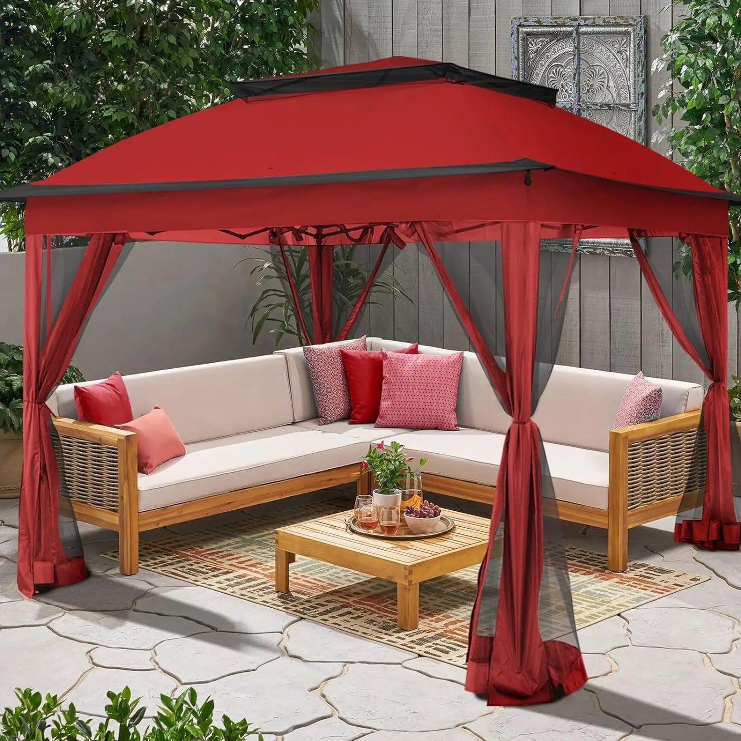 Outdoor Gazebo with Mosquito Net | Folding Pop-up Garden & Terrace Canopy Tent | Side Walls Shade for Home Parties & Relaxation ShopOnlyDeal