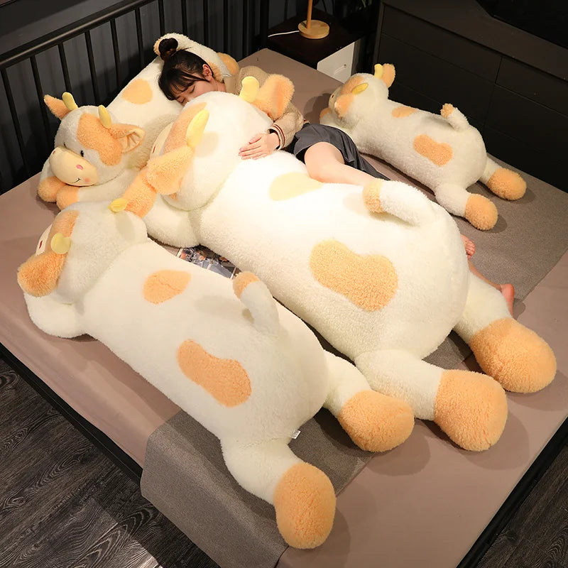 Milk Cow Kawaii Toy Hot 1pc 90cm/110cm Lovely Milk Cow Plush Toys Cartoon Stuffed Animal Cattle Dolls Sleeping Pillow For Baby Girls Birthday Gifts ShopOnlyDeal