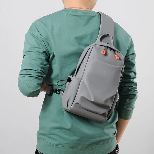 Men's Chest Bag Portable Headphone Hole Shoulder Crossbody Bag Multifunctional Leisure Chest Bag ShopOnlyDeal