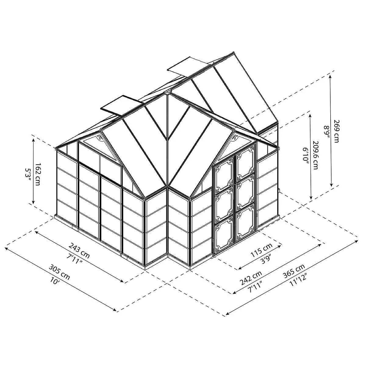 Orangery 10'x12' Greenhouse and Solarium ShopOnlyDeal