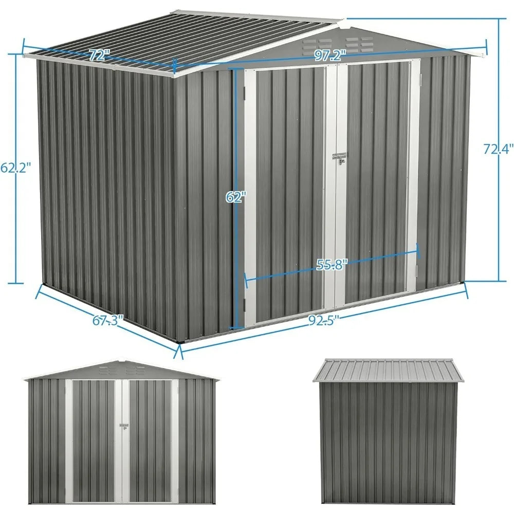 Outdoor Warehouse Backyard Storage Shed With Double Lock Door Can Be Used as a Bicycle Shed Garden Buildings Supplies Home ShopOnlyDeal