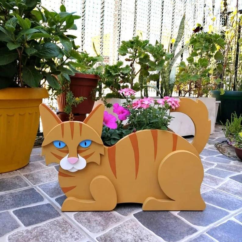 Farm Animals Garden Planter Flower Pot Cat Shape Planter Cows Horse Sheep Rabbit Bear Elephant Garden Pots DIY PVC Flower Highlander Cow Planter Garden Home Decor Forest Animals, Garden Decor ShopOnlyDeal