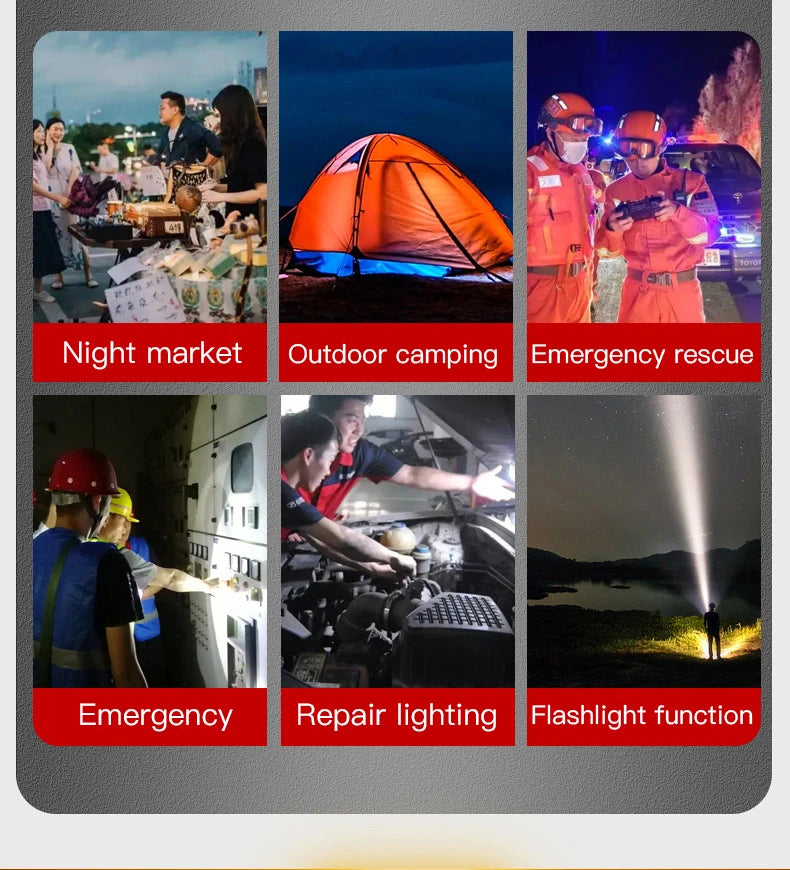 Solar Camping Light Flashlight USB Rechargeable 6 Gears Remote Control LED Tent Lamp Portable Lanterns Emergency Lights Outdoor ShopOnlyDeal