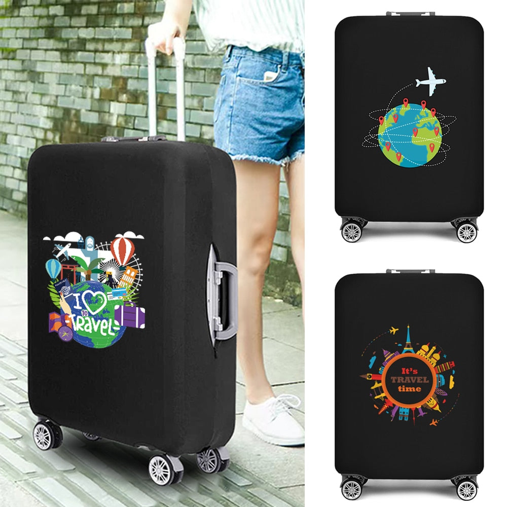 Luggage Cover Suitcase Travel Accessories Printed Elastic Dust Cover 18''-28'' Trolley Case Protective Case Travel Bag Covers ShopOnlyDeal