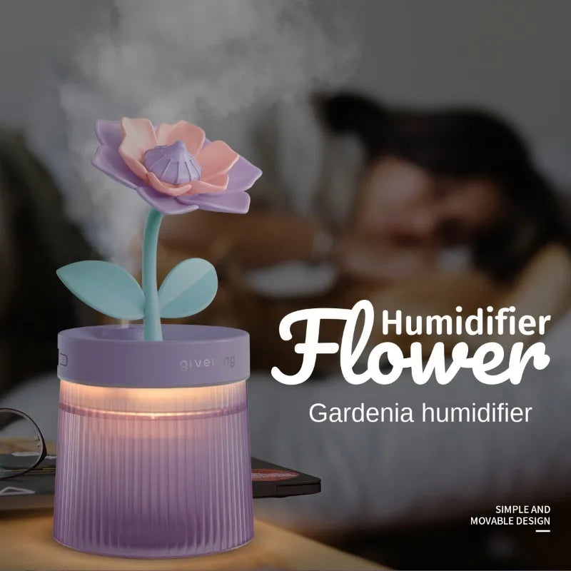 Humidifier Small Home Bedroom Office Desktop Dorm Quiet Mini Usb Hydrating Water Purification Spray Flowers  Shape Humidifiers ShopOnlyDeal