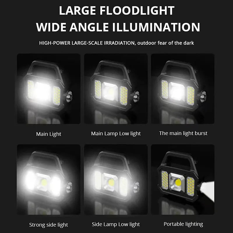 Zoomable Waterproof Solar Rechargeable Flashlight - Your Bright Companion for Camping - Solar Rechargeable Flashlight  Zoomable Waterproof  COB LED Torch Brightly Light Portable Powerful Lantern  for Camping ShopOnlyDeal