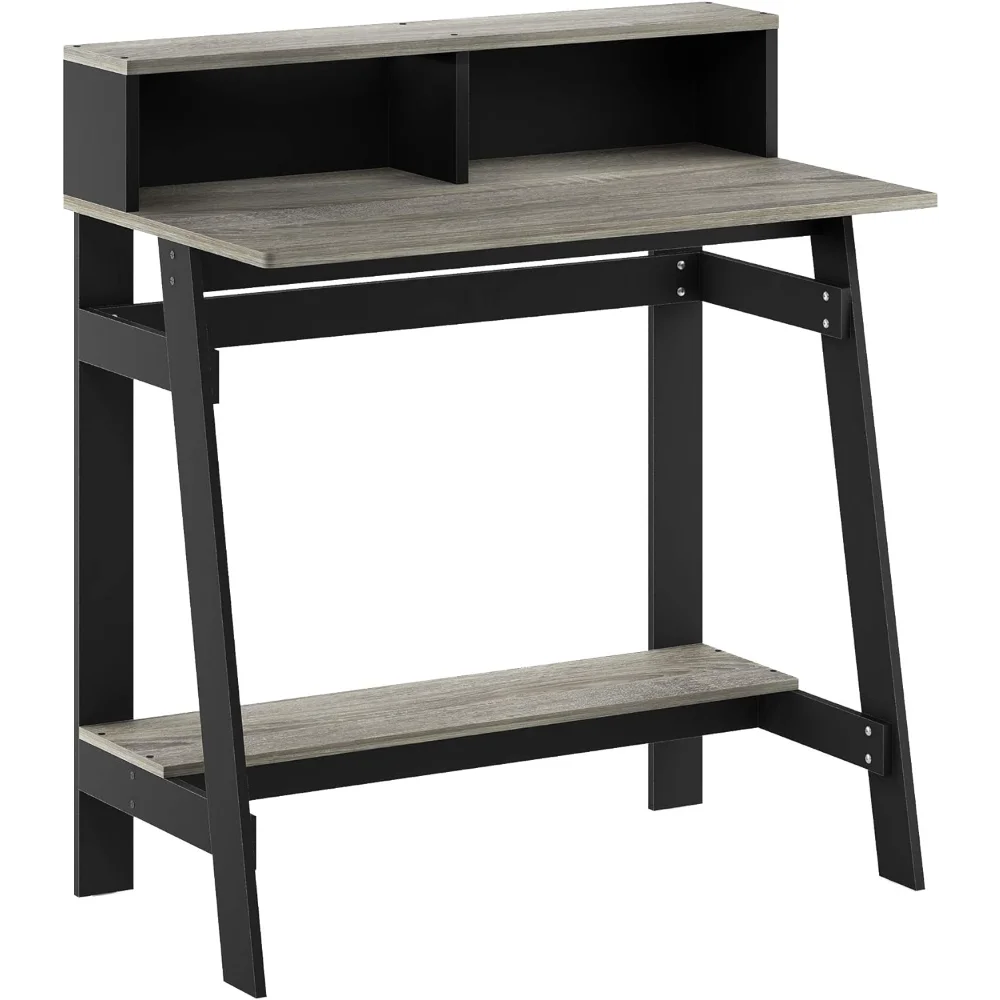 Simplistic A-Frame Computer Desk - Modern Black/French Oak Grey Computer Desk for Home and Office ShopOnlyDeal