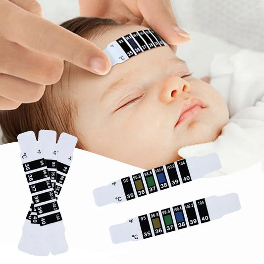 5/10/20Pcs Forehead Head Strip Thermometer Water Milk Thermometer Fever Body Baby Child Kid Test Temperature Sticker Baby Care ShopOnlyDeal