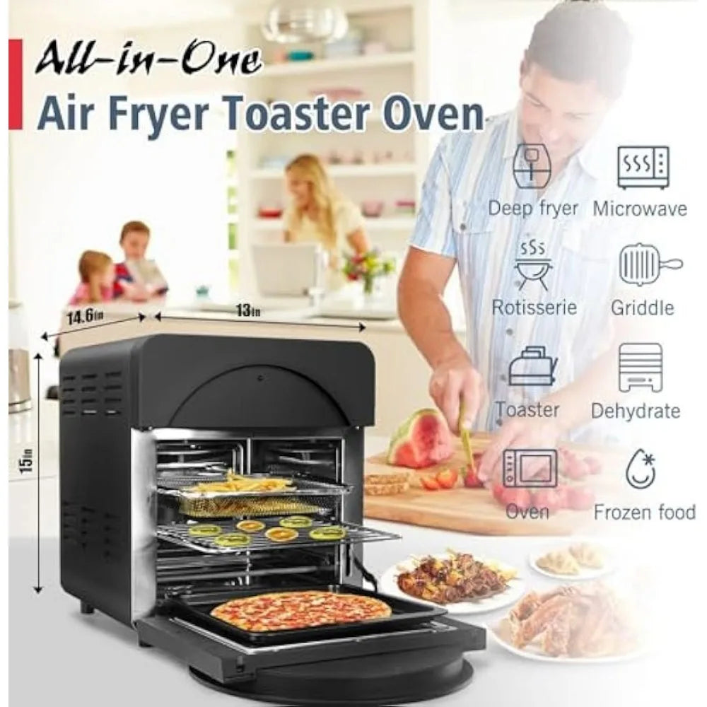CUSIMAX Air Fryer Toaster Oven, 15.5 Quart Air Fryer Combo, Large Convection Roaster with Rotisserie & Dehydrator ShopOnlyDeal