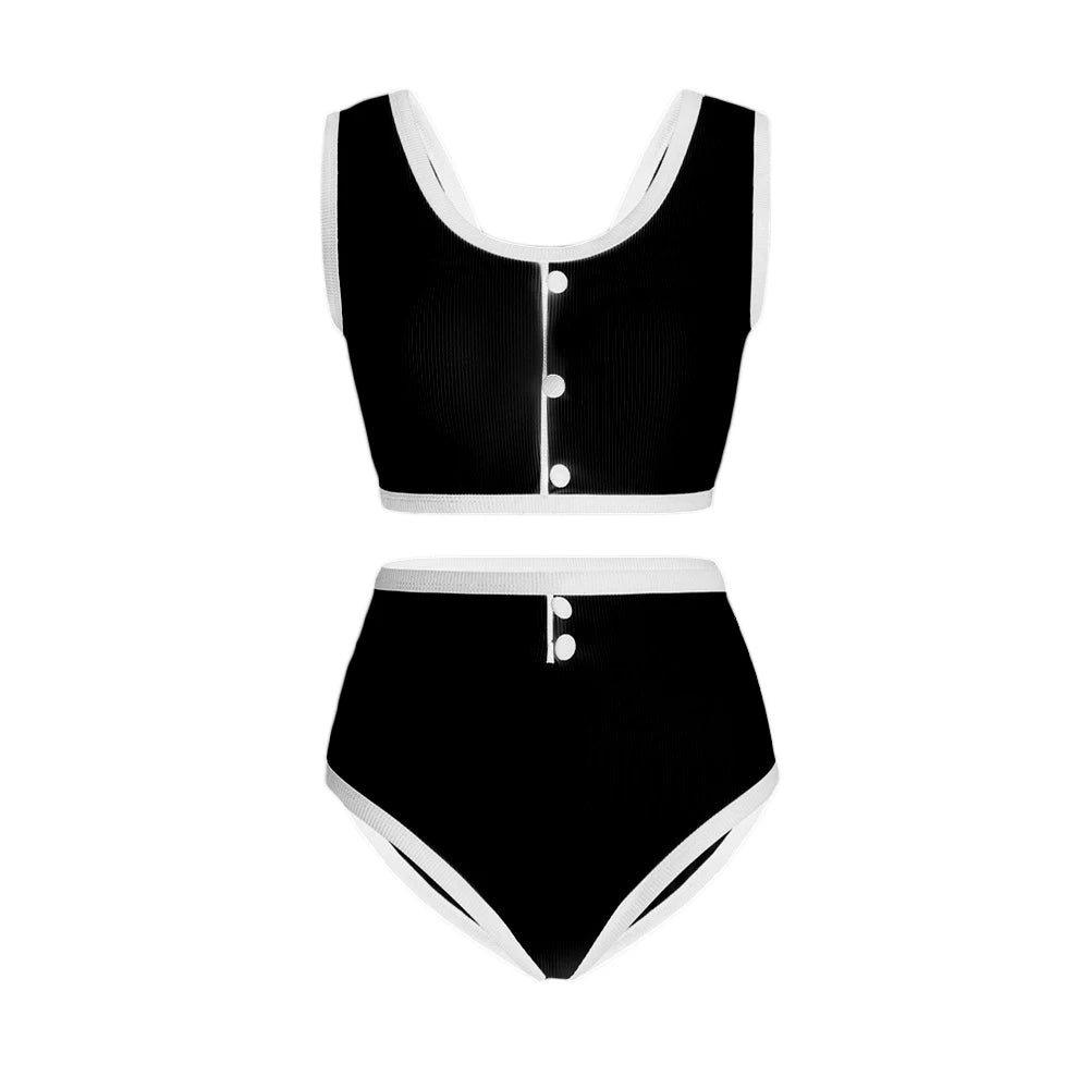 Color Block Two Pieces Swimsuit for Women 2024 New Swimwear Female Tankini Designer Beach Bathing Suit Summer ShopOnlyDeal