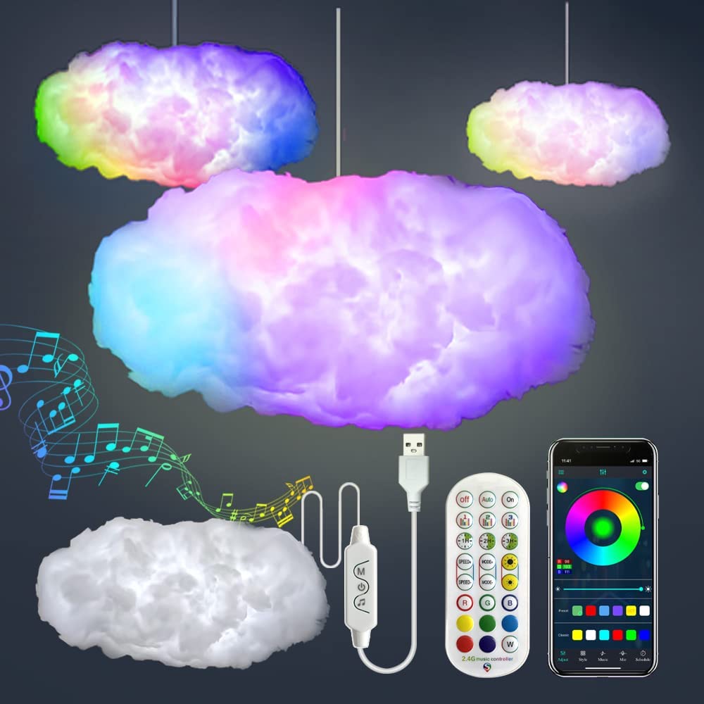 Cloud Light Smart Remote APP Thunder Cloud Light For E-sports Home Bedroom Decorations Atmosphere Lamp 3D Big Lightning ShopOnlyDeal