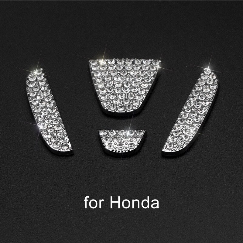 3D Diamond Car Steering Wheel Metal Decal Decoration Stickers Bling Rhinestone Auto Interior Accessories for Women ShopOnlyDeal