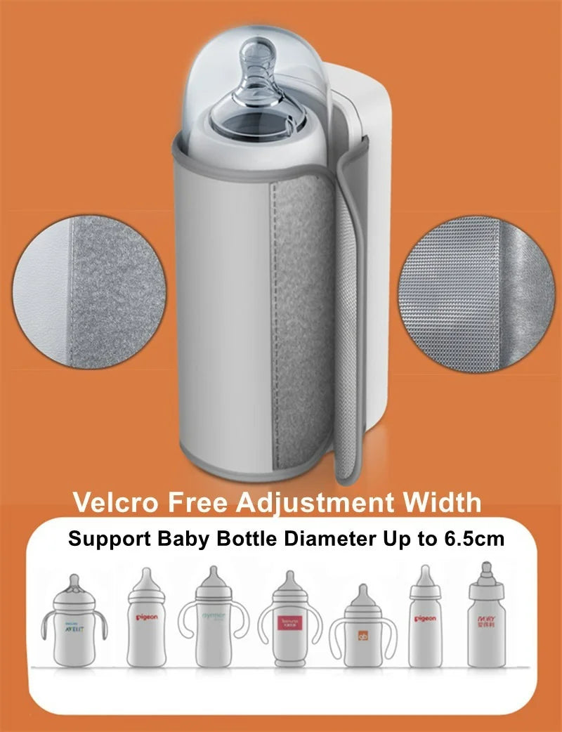 Rechargeable Baby Bottle Warmer with 6-Level Temperature Adjustment | Breast Warmer Sleeve & Feeding Accessories ShopOnlyDeal