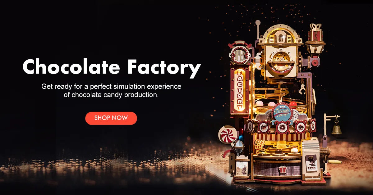 Chocolate Factory 3D Wooden Puzzle Games Marble Assembly Model Building Toys for Children Kids Adult Birthday Gift ShopOnlyDeal