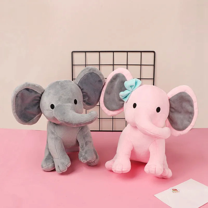 Kawaii Plush Cute Toy25cm Gray Pink Elephant Stuffed Plush Toys Kawaii Animals Soft Sleeping Stuffed Pillow Doll Plushie for Baby Room Decorative Gifts ShopOnlyDeal