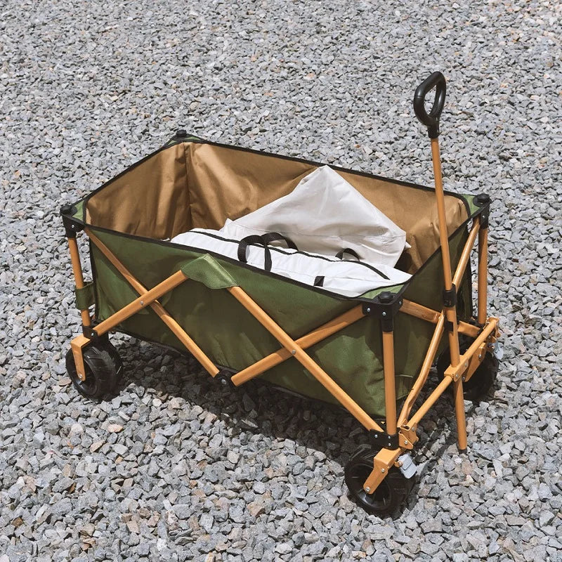 Outdoor Trolley Detachable Folding Four-Way Wide Wheel Trolley Outdoor Campground Car Picnic pull cart ShopOnlyDeal