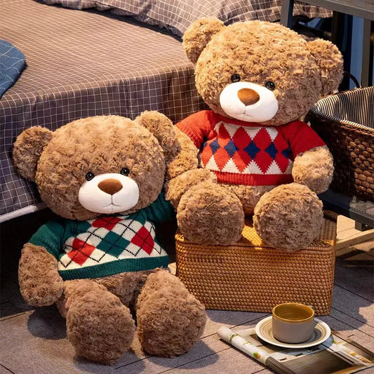 45/55cm Cute Sweater Bear Plush Toy Hugging Bear Doll Children's Birthday Gift Cute Sleeping Doll ShopOnlyDeal