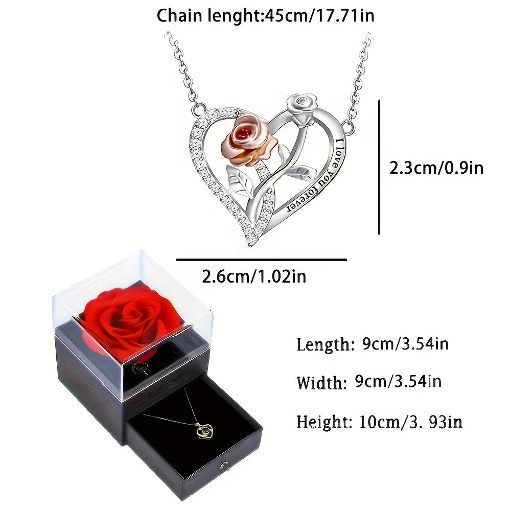 I Love You Forever Necklace - Rose Gift Box, Perfect for Girlfriend, Mother, Birthday, Christmas, Romantic Gift, 2023 New Fashion Jewelry 🌹💖🎁 ShopOnlyDeal