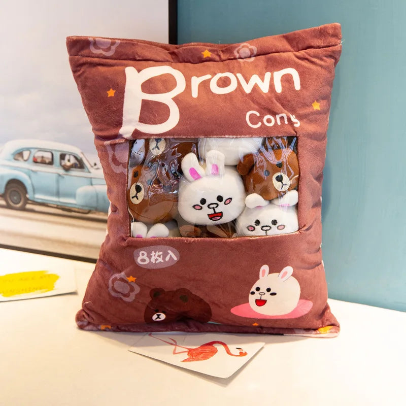 Cartoon a bag of snacks doll throw pillow Internet celebrity ins snack bag plush toy creative office pillow ShopOnlyDeal