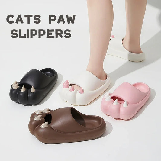 Cute Cat Claw Slipper | Women's Summer Sandals | Home Anti-Slip EVA Bear Paw | Anti-Collision Couple Casual Slippers | Fun Flip Flops ShopOnlyDeal