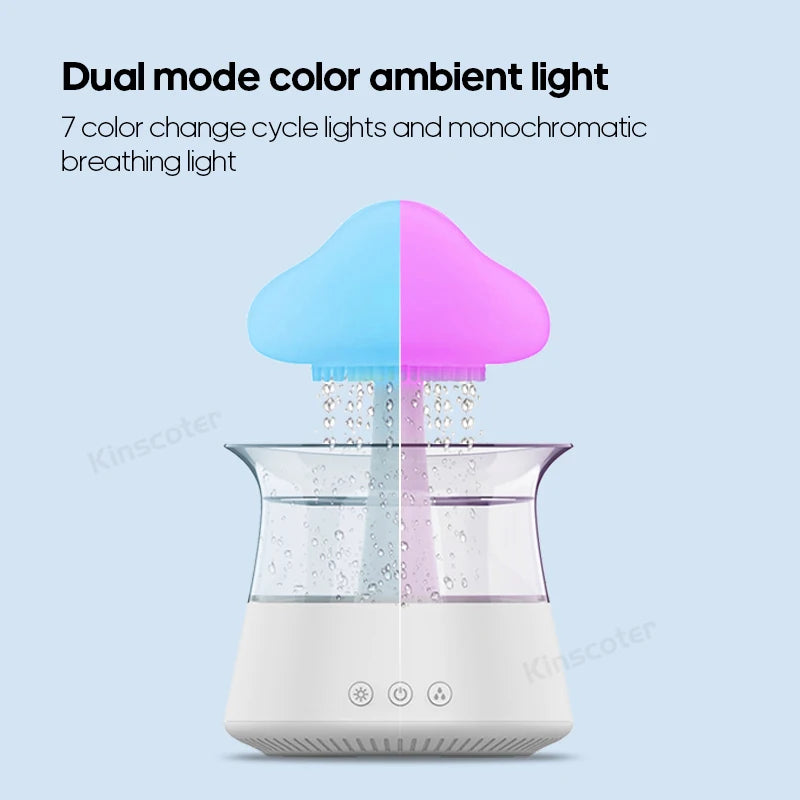 Rain Cloud Electric Air Humidifier 300ml Aroma Diffuser Zen Rain Water Drops Colorful Night Light Humidifier for Home Gift ShopOnlyDeal