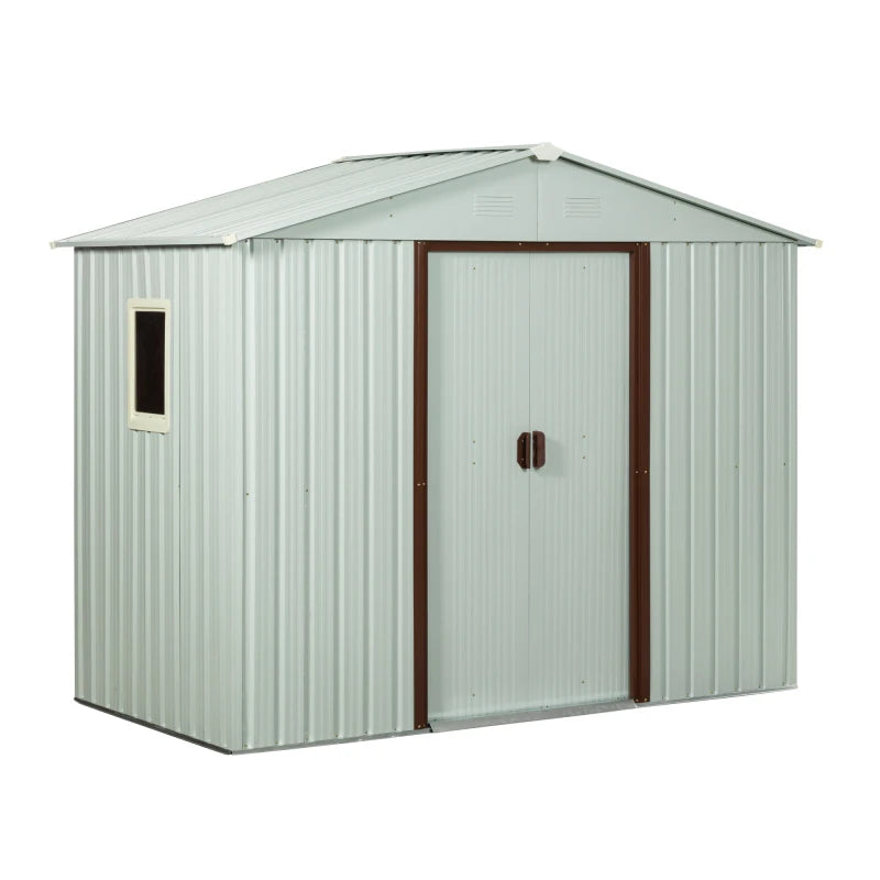 8ft x 4ft Outdoor Metal Storage Shed With window, garden cabin, rain proof, tool storage room, miscellaneous room ShopOnlyDeal