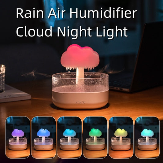 Rain Cloud Night Light Humidifier With Raining Water Drop Sound And 7 Color Led Light Essential Oil Diffuser Aromatherapy New 2023 ShopOnlyDeal